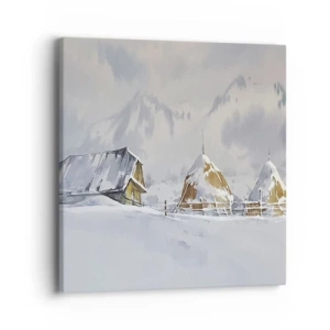 Schilderen op canvas - In een besneeuwde vallei - 40x40 cm