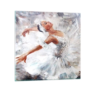 Schilderen op glas - Delicaat en licht als tule - 40x40 cm