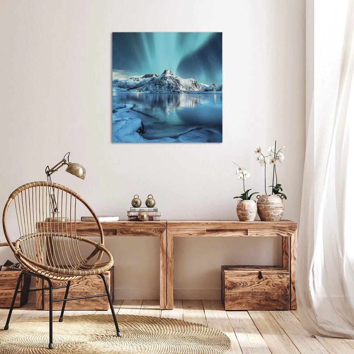 Schilderen op canvas - lichtnacht - 60x60 cm