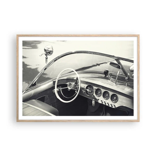 Een poster in een licht eiken lijst - Weer voor de rijken - 100x70 cm