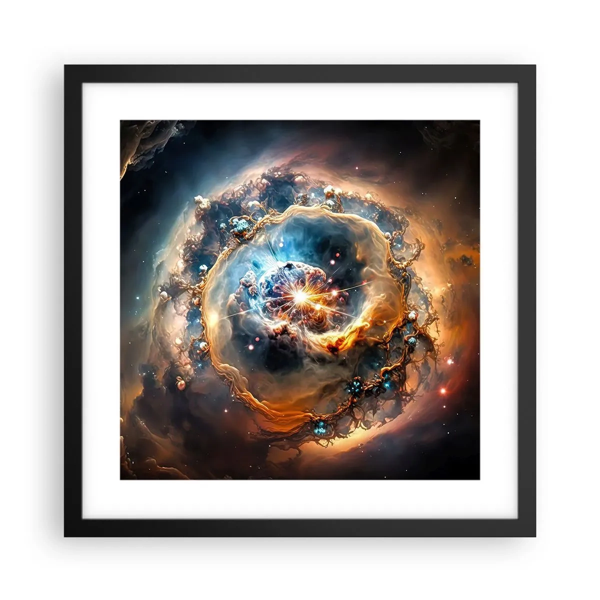 Poster in een zwarte lijst - Begin - 40x40 cm