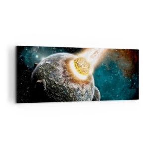 Schilderen op canvas - Vernietiging of geboorte - 100x40 cm