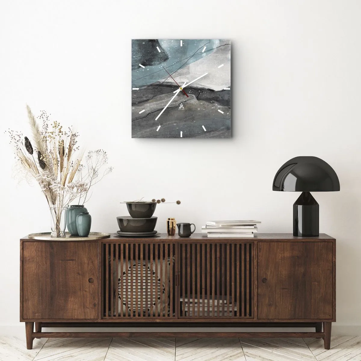 Wandklok - Klok - Abstractie: rotsen en ijs - 30x30 cm