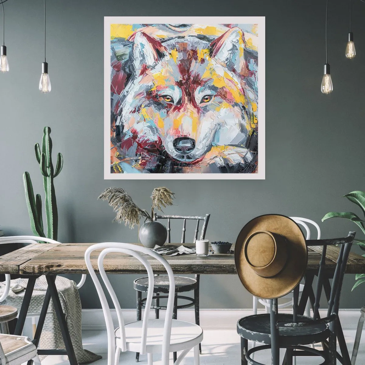 Poster - Gemoedsrust onder dierbaren - 60x60 cm