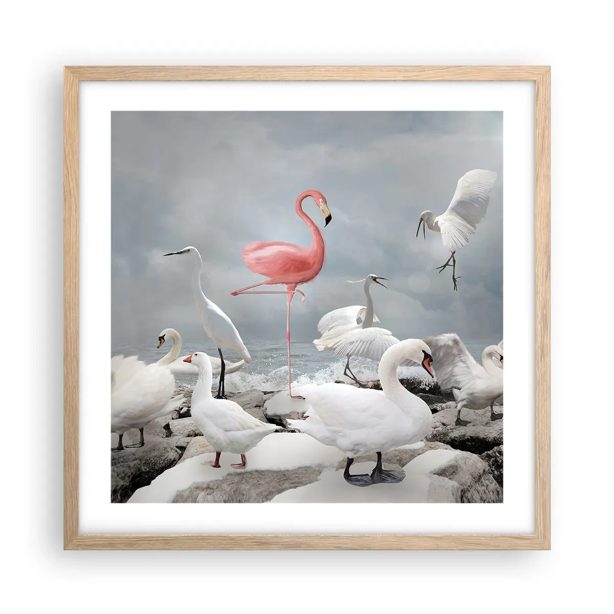 Een poster in een licht eiken lijst - Hoe ben ik hier terecht gekomen? - 50x50 cm