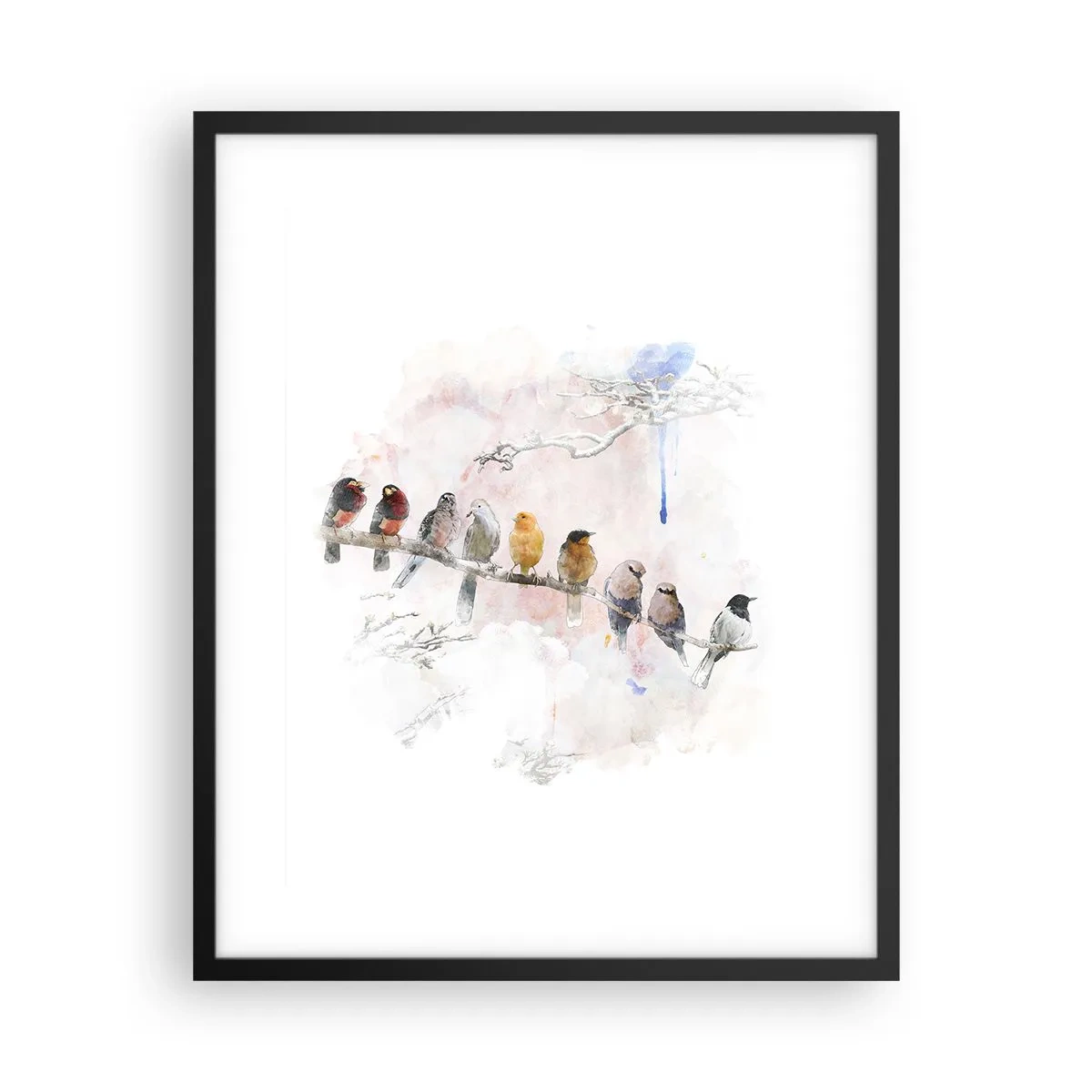 Poster in een zwarte lijst - Gevleugelde ontmoeting - 40x50 cm