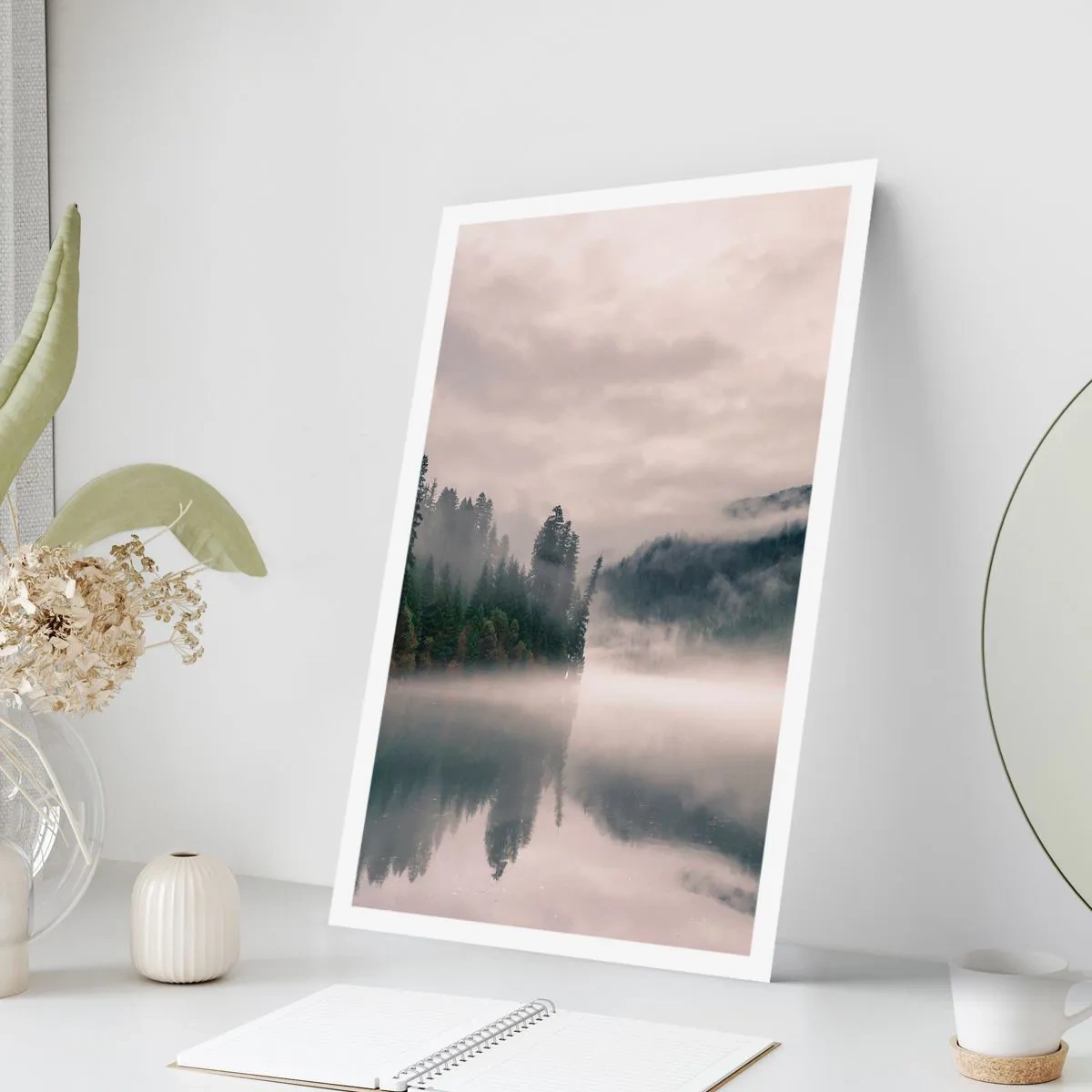 Poster - In reflectie, in de mist - 70x100 cm
