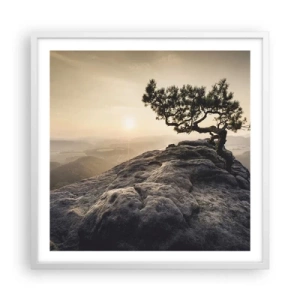 Poster in een witte lijst - Het leven wint altijd - 60x60 cm