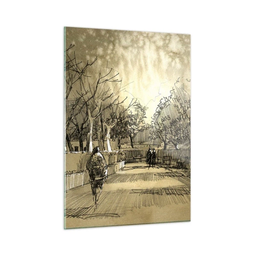 Schilderen op glas - Een moment gestopt met een veer - 50x70 cm