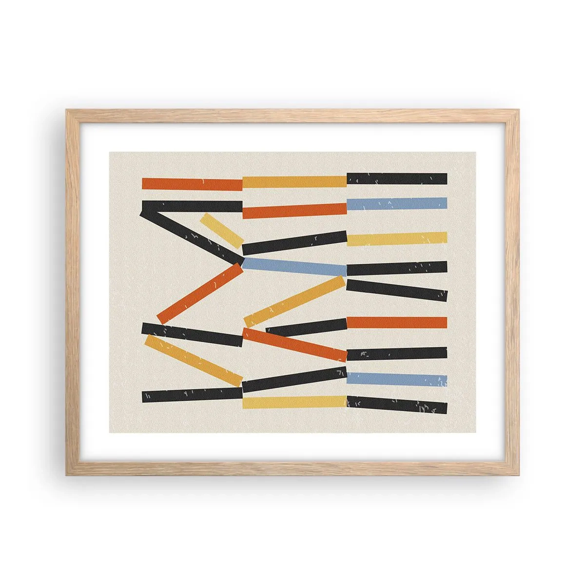 Een poster in een licht eiken lijst - Compositie op goed niveau - 50x40 cm