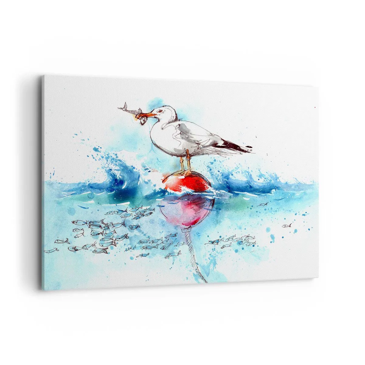 Schilderen op canvas - Succesvolle vangst - 120x80 cm
