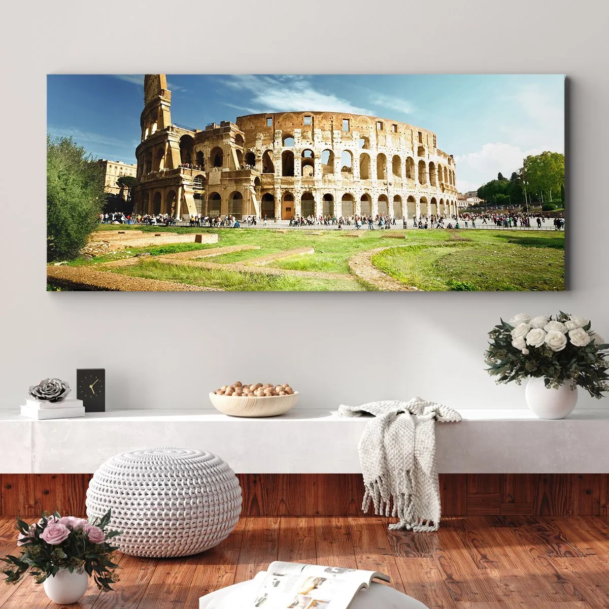 Schilderen op canvas - We kunnen nog steeds het gekletter van het geweer horen - 100x40 cm