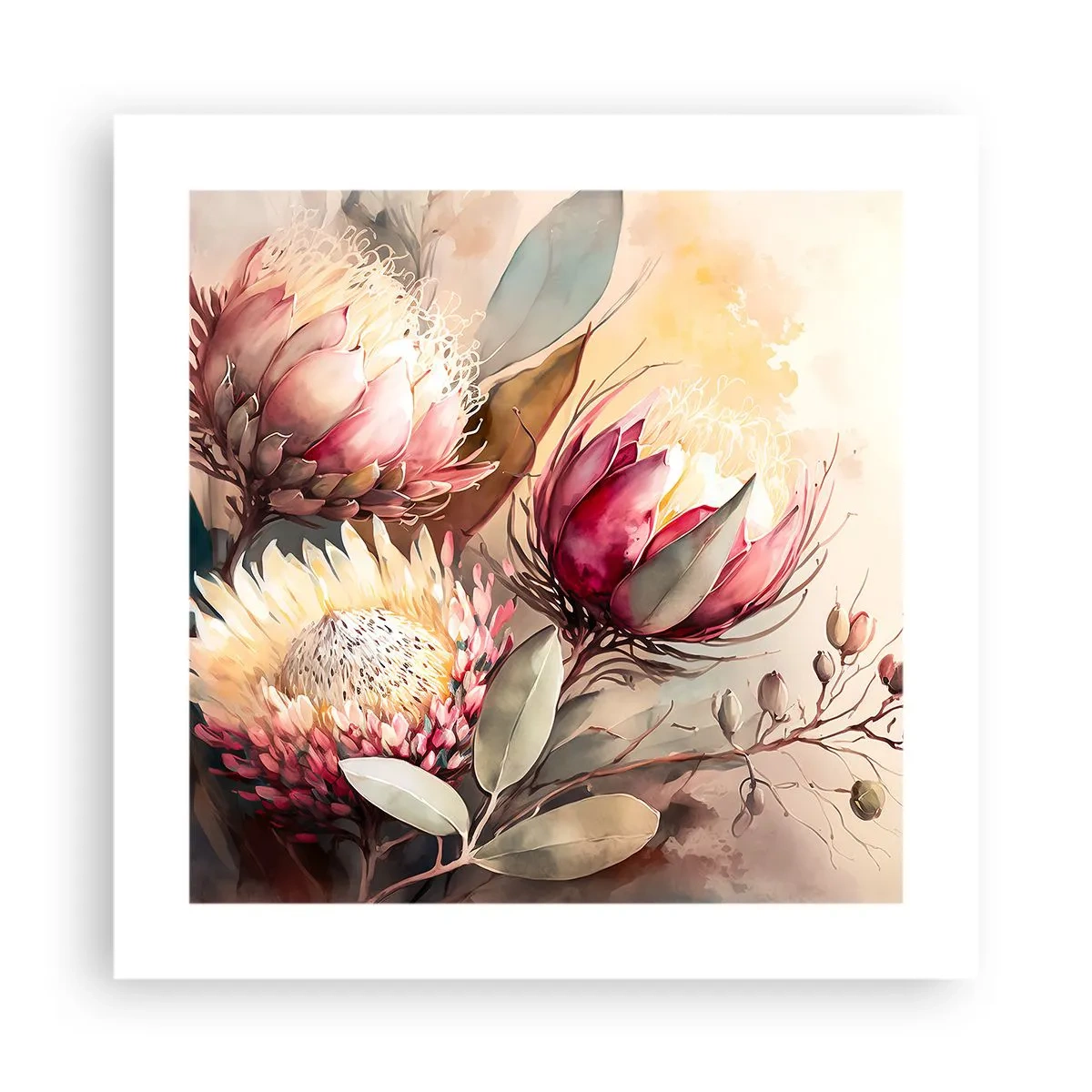 Poster - In profiel en en face - 40x40 cm