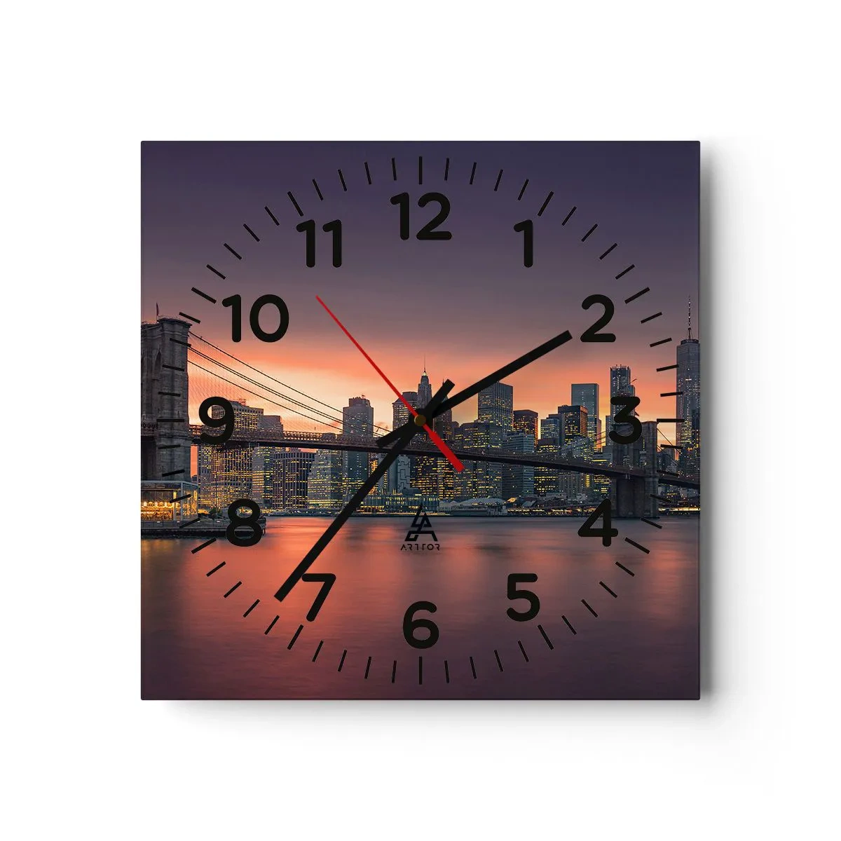 Wandklok - Klok - Ondergedompeld in lila stilte - 30x30 cm