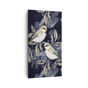 Schilderen op canvas - Geel-blauwe triller - 55x100 cm