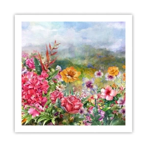 Poster - Een tuin die gek is geworden - 60x60 cm