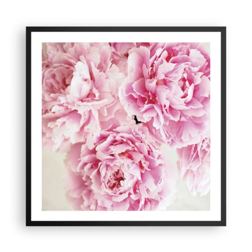 Poster in een zwarte lijst - In roze glamour - 60x60 cm