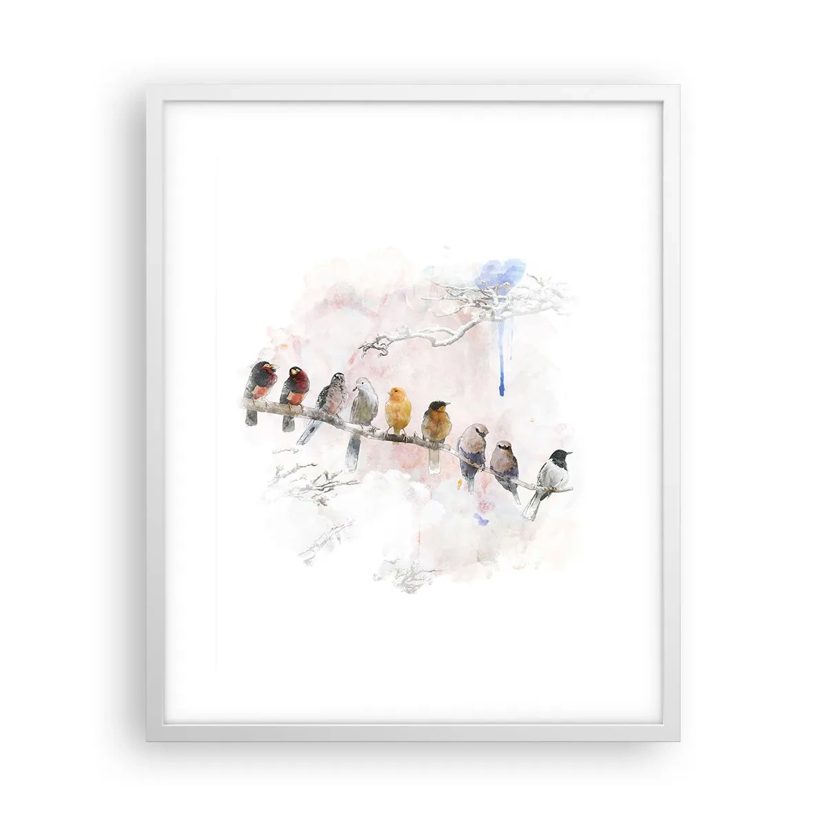 Poster in een witte lijst - Gevleugelde ontmoeting - 40x50 cm