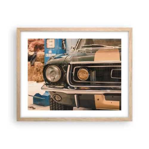 Een poster in een licht eiken lijst - Ontmoeting met een legende - 50x40 cm