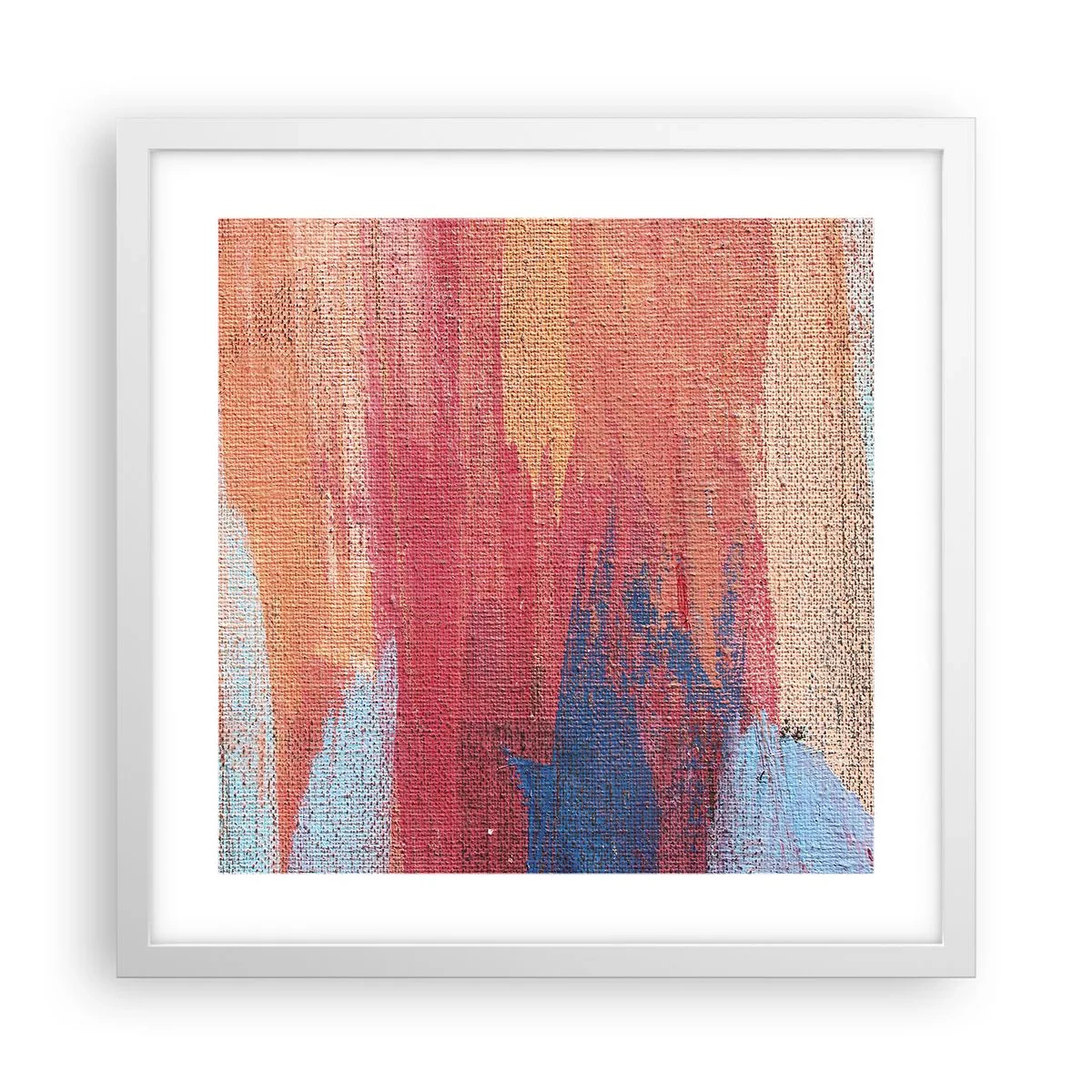 Poster in een witte lijst - Ren door de regenboog - 40x40 cm