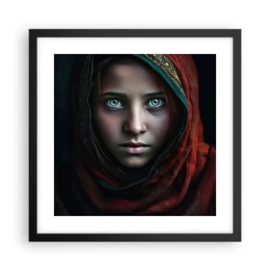 Poster in een zwarte lijst - Oosterse prinses - 40x40 cm
