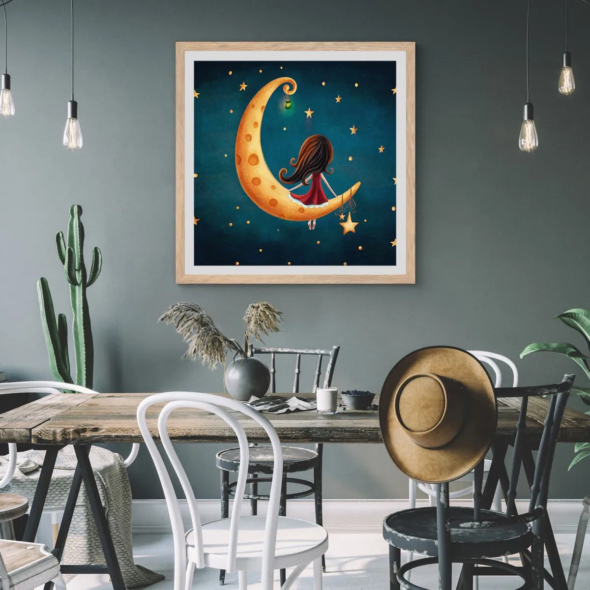 Een poster in een licht eiken lijst - Een keer… - 40x40 cm