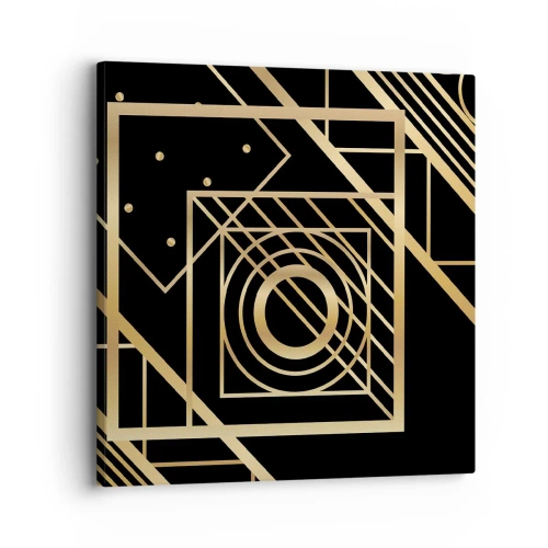 Schilderen op canvas - Gouden geometrie - 30x30 cm