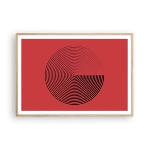 Een poster in een licht eiken lijst - Circulaire beweging - 100x70 cm