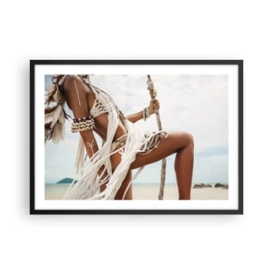 Poster in een zwarte lijst - Een priesteres van de zon - 70x50 cm