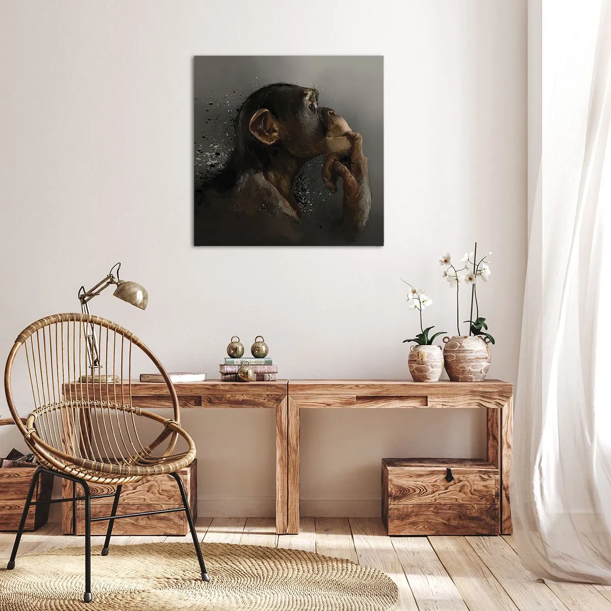 Schilderen op canvas - Zeker een denker - 30x30 cm