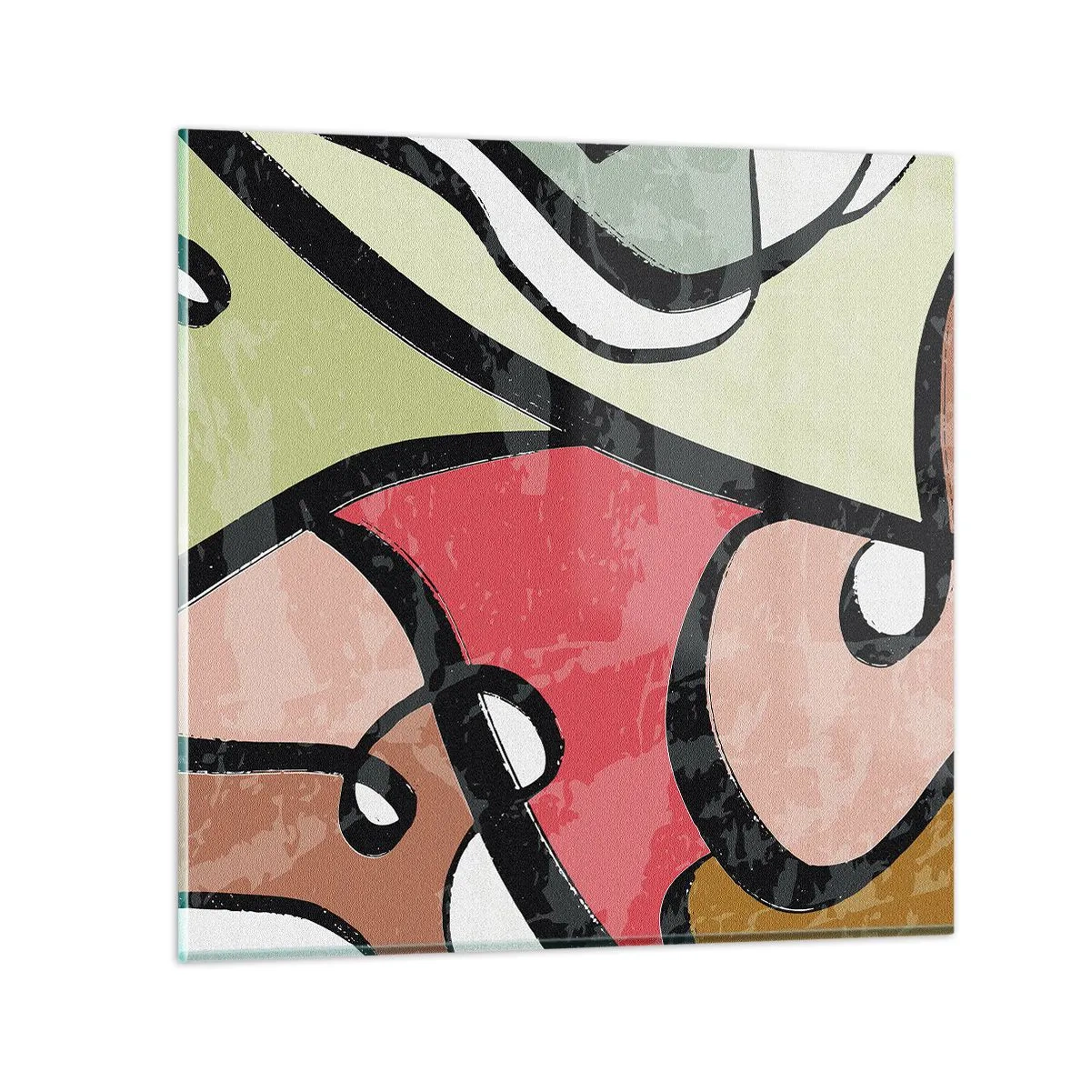 Schilderen op glas - Pirouettes tussen kleuren - 40x40 cm