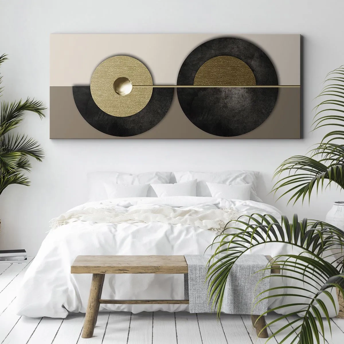 Schilderen op canvas - Variaties rond de cirkel - 160x50 cm