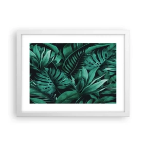 Poster in een witte lijst - De diepte van tropisch groen - 40x30 cm