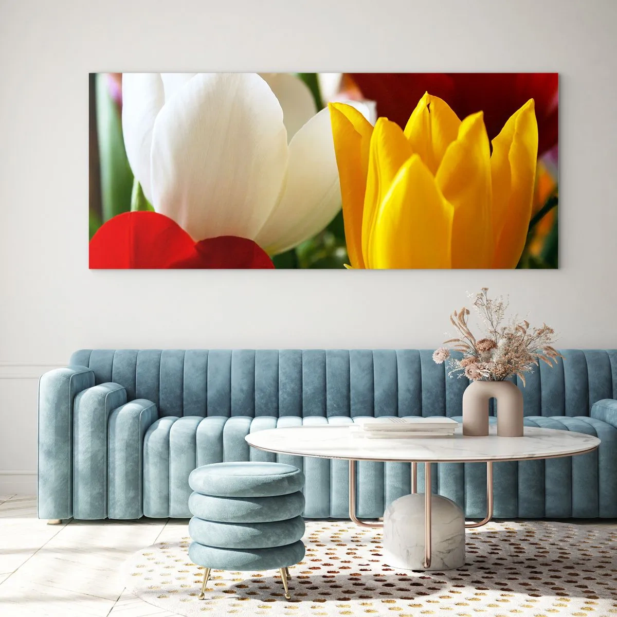Schilderen op glas - Tulpenkoorts - 160x50 cm