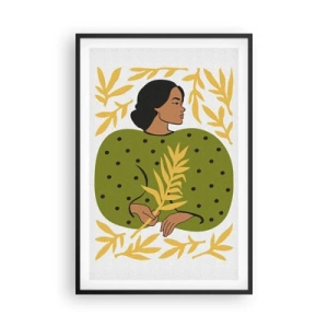 Poster in een zwarte lijst - Hawaiiaans meisje - 61x91 cm