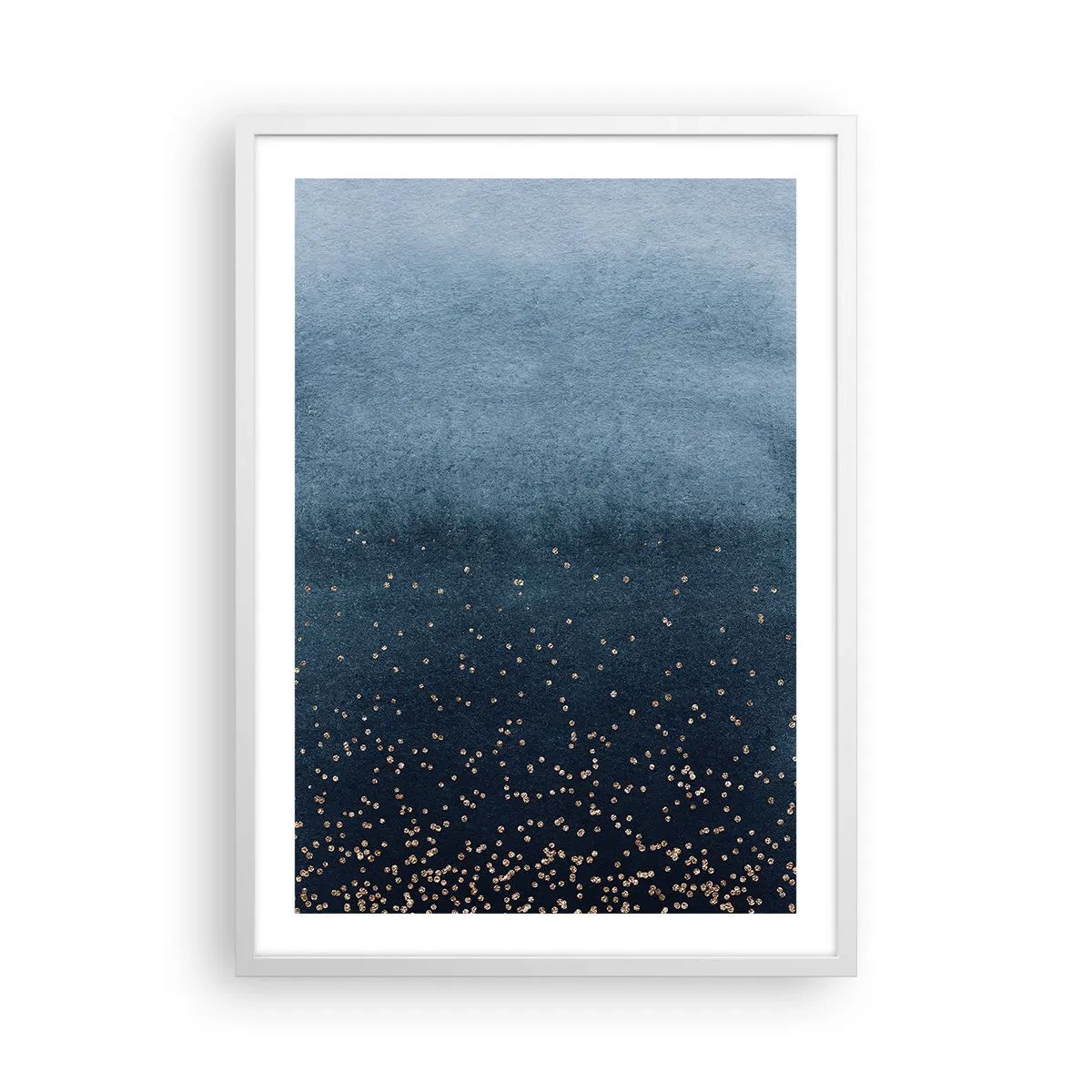 Poster in een witte lijst - Samenstelling - blauwe fasen - 50x70 cm