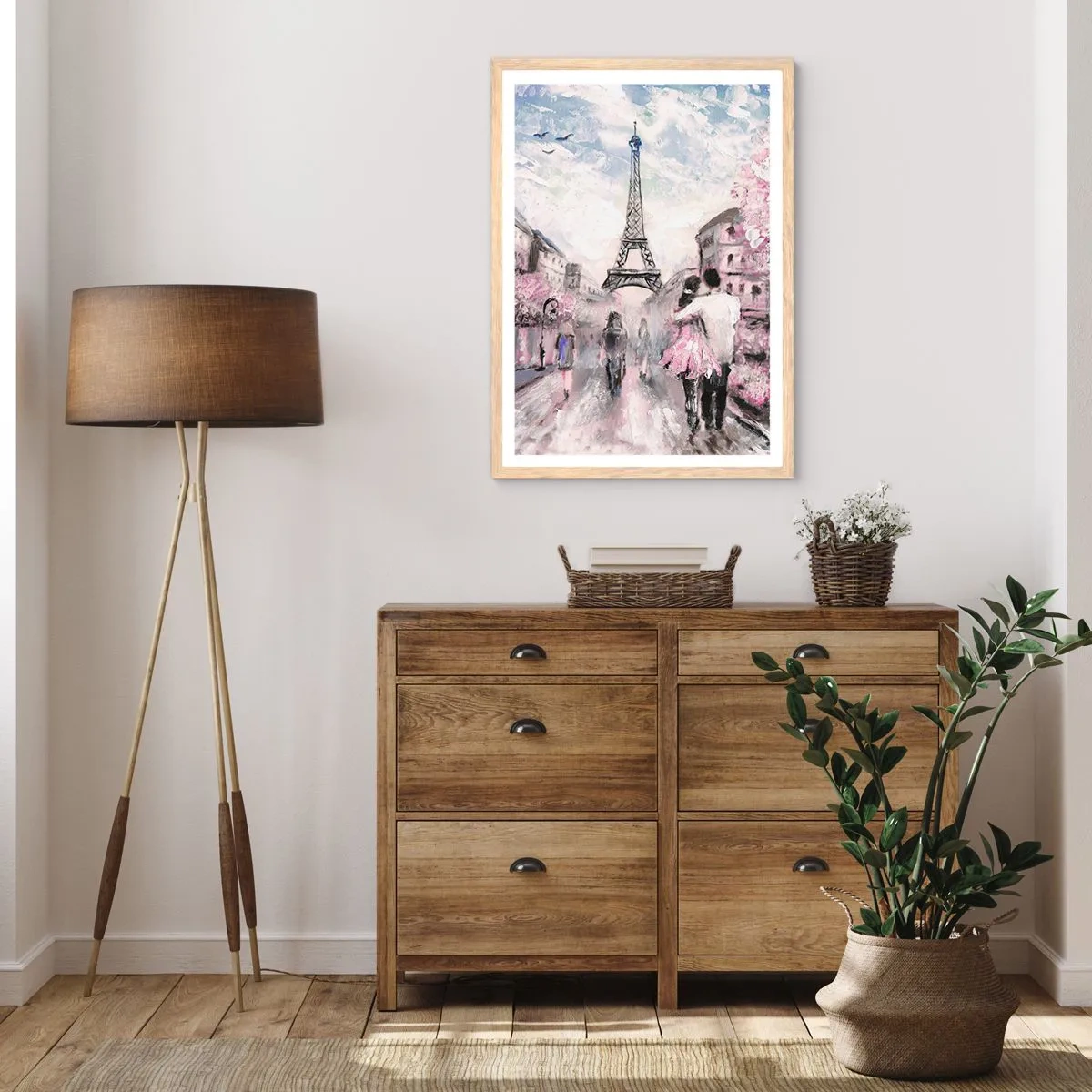 Een poster in een licht eiken lijst - Hoe verliefd te worden is alleen in ... - 61x91 cm