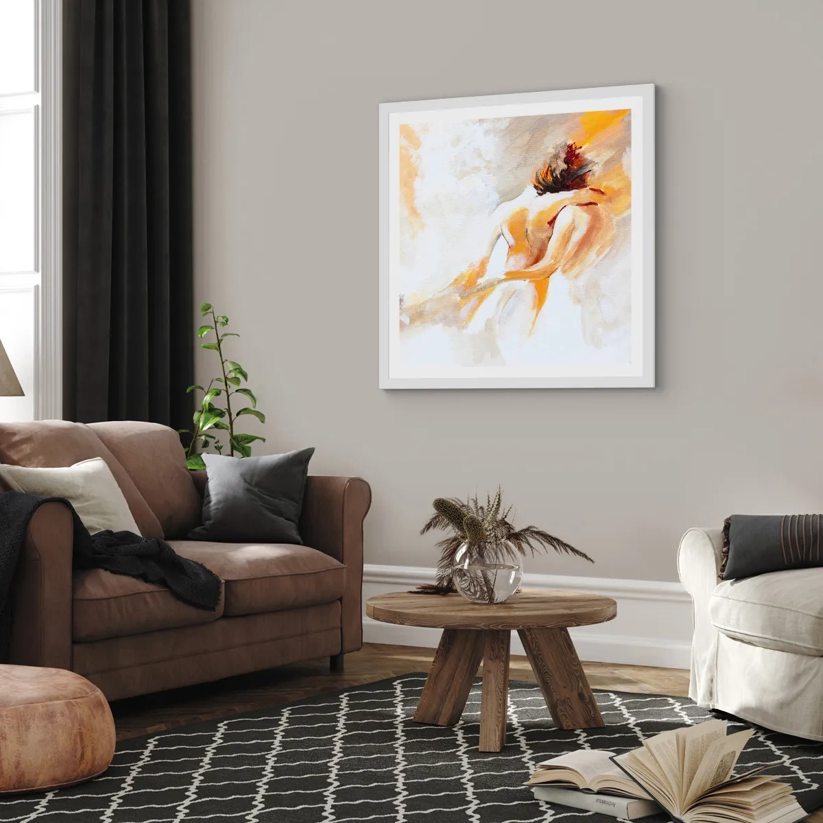 Poster in een witte lijst - In de lucht van nabijheid - 60x60 cm