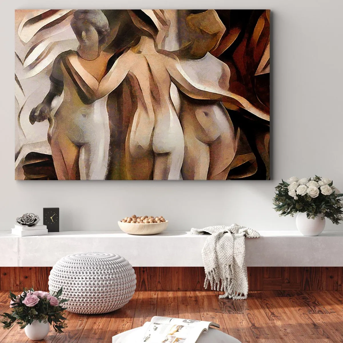 Schilderen op canvas - Drie Gratiën 2.0 - 100x70 cm