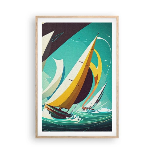 Een poster in een licht eiken lijst - Met elementen als een broer - 61x91 cm