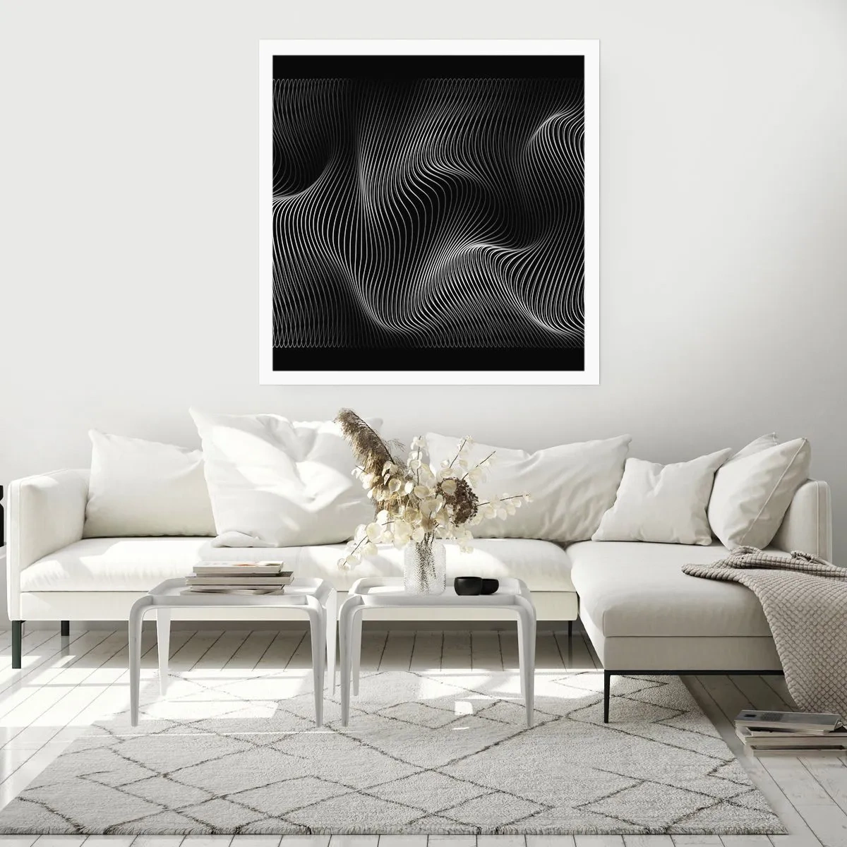 Poster - Dans van licht in de ruimte - 30x30 cm