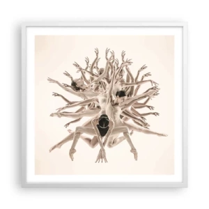 Poster in een witte lijst - Bloeiend in dans - 60x60 cm