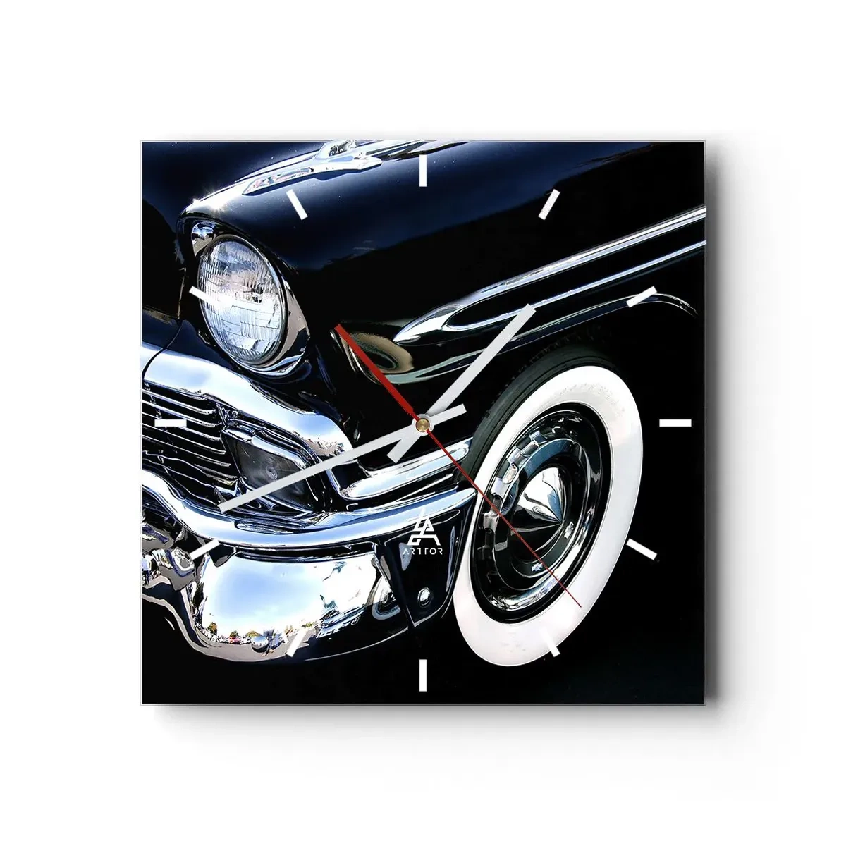 Wandklok - Klok - Klassiek in zilver, zwart en wit - 40x40 cm