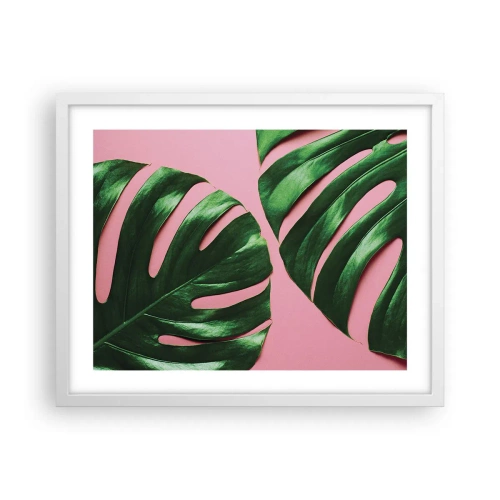 Poster in een witte lijst - Groene rendez-vous - 50x40 cm