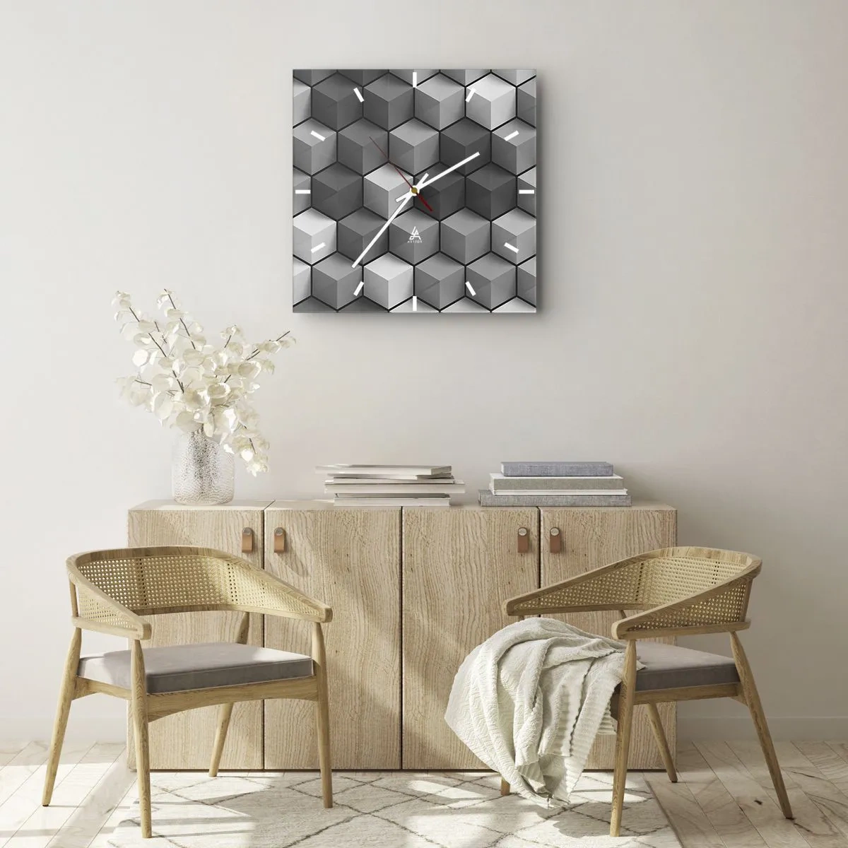 Wandklok - Klok - Kubistische puzzel - 30x30 cm