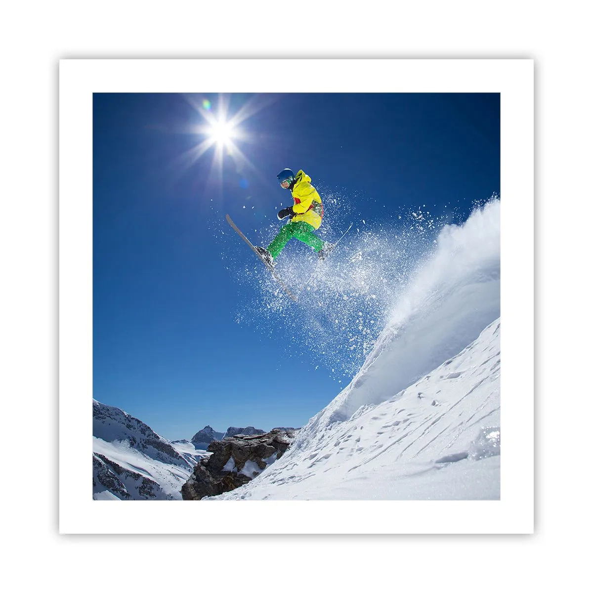 Poster - Dansend met de bergen - 50x50 cm