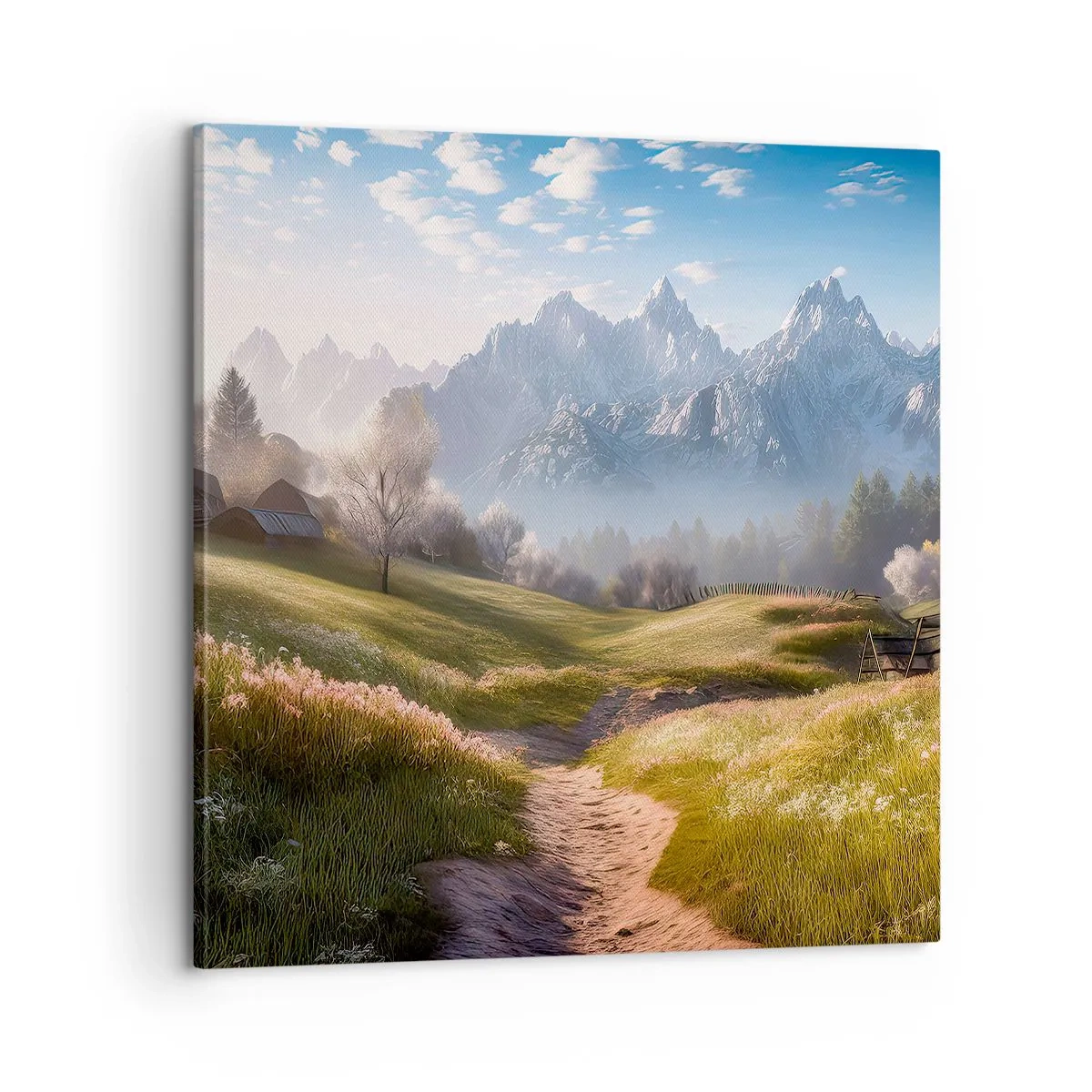 Schilderen op canvas - Idyllische vallei - 60x60 cm