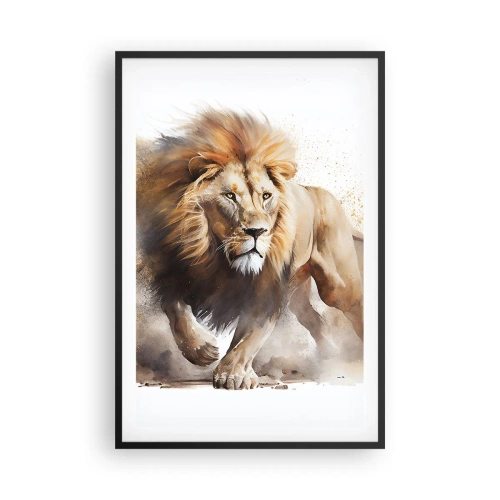 Poster in een zwarte lijst - De koning vertrekt - 61x91 cm