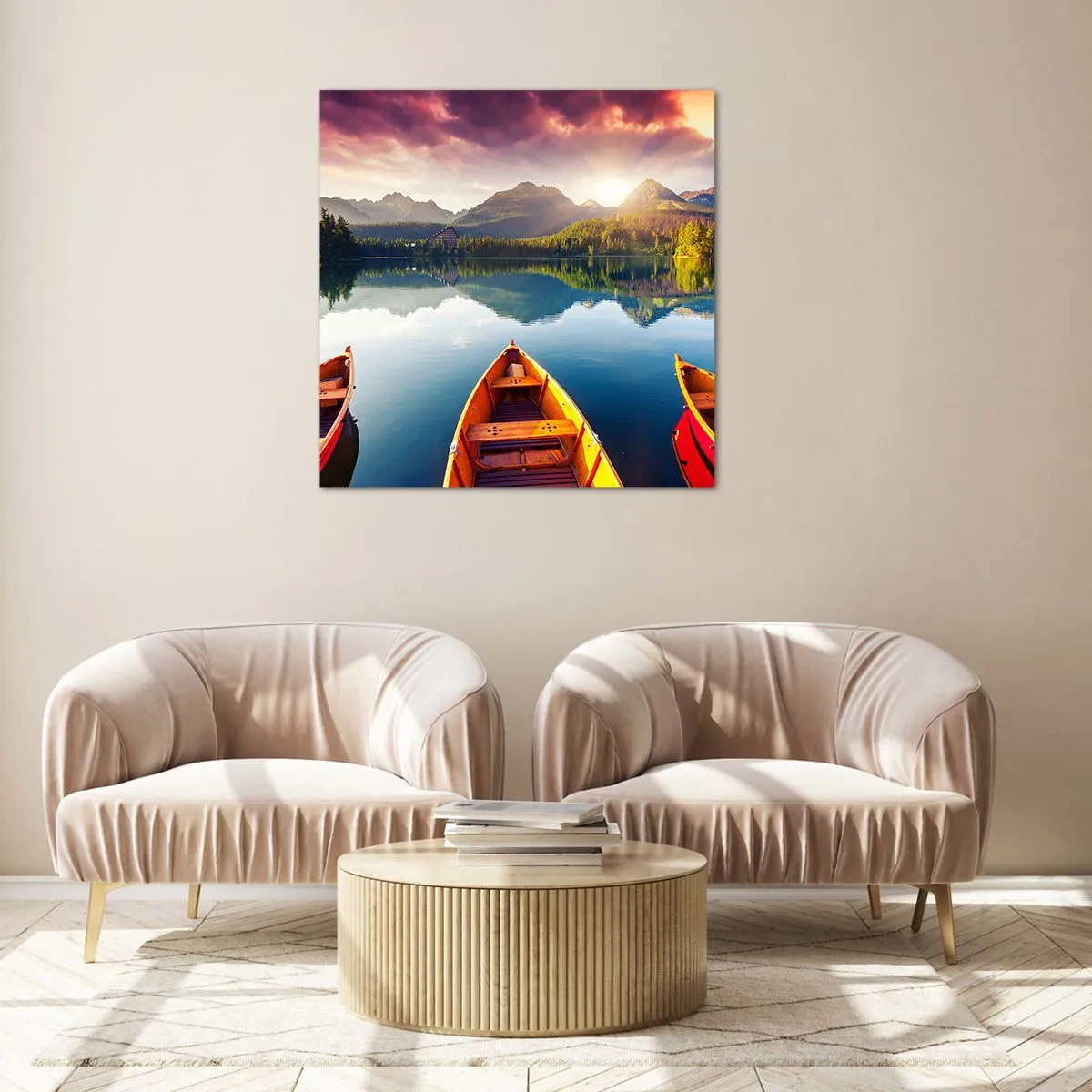 Schilderen op glas - Niets tegen de natuur - 70x70 cm