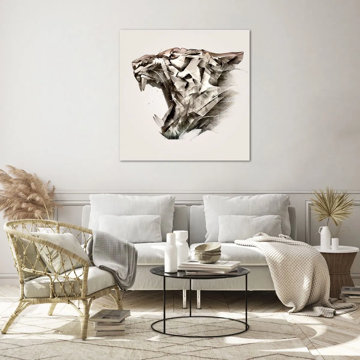 Schilderen op glas - Je weet al wie de baas is - 70x70 cm